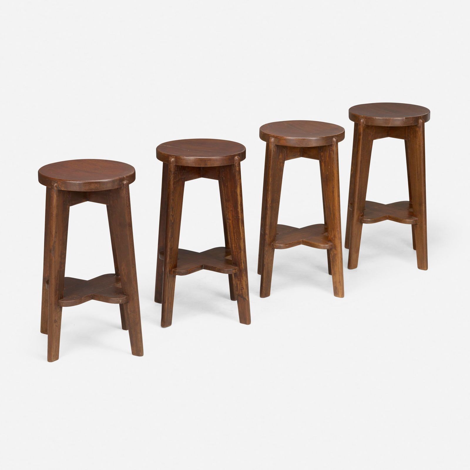 Pierre Jeanneret, High stools from the Scientific Block, Punjab University, Chandigarh, set of four (1 of 4)