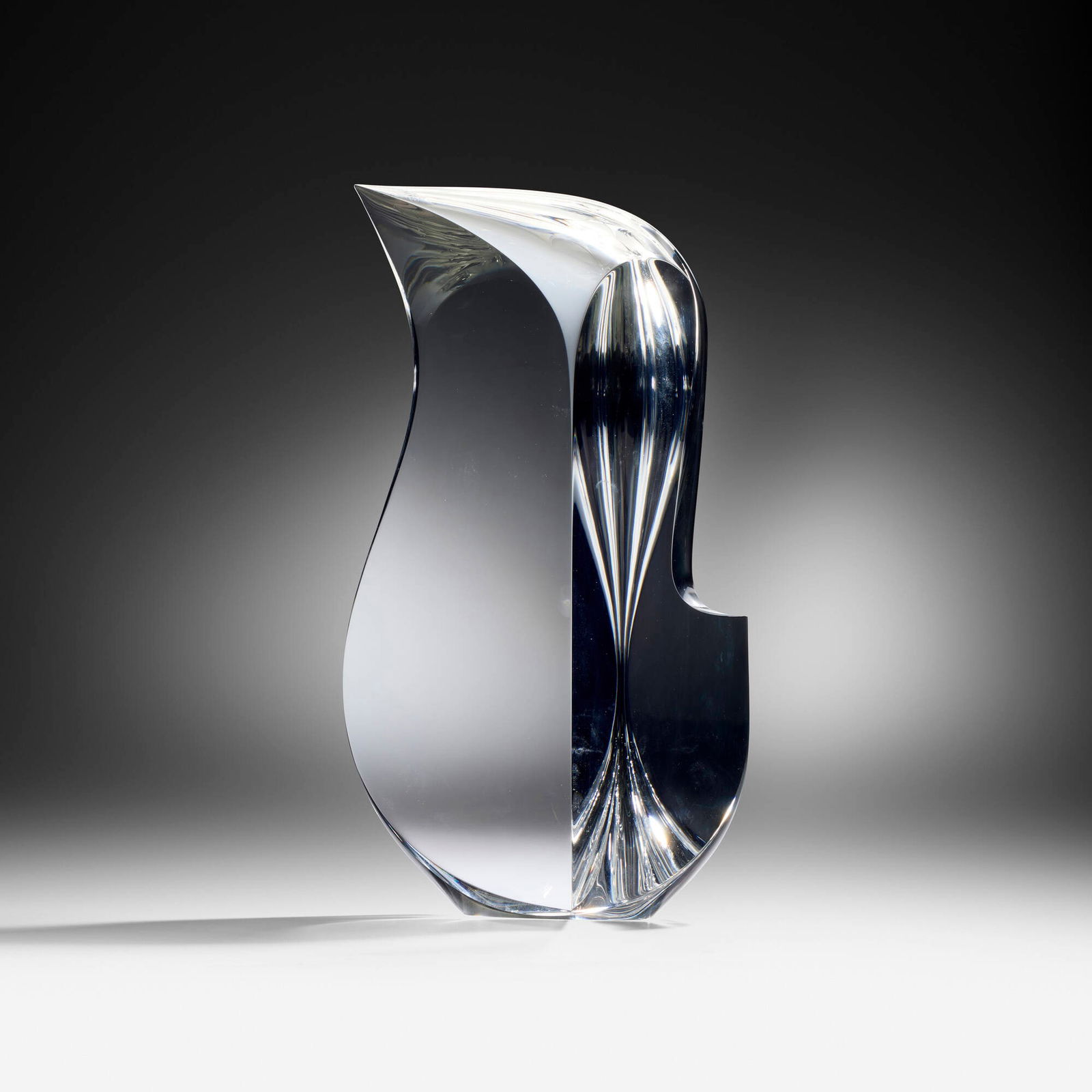 Christopher Ries, Embrace: Christopher Ries Embrace 1994cut, ground, and polished optical crystal 15.625 h x 9 w x 2.5 d in (40 x 23 x 6 cm) Etched signature and date to top edge 'Christopher Ries 11/14/94 ?'.