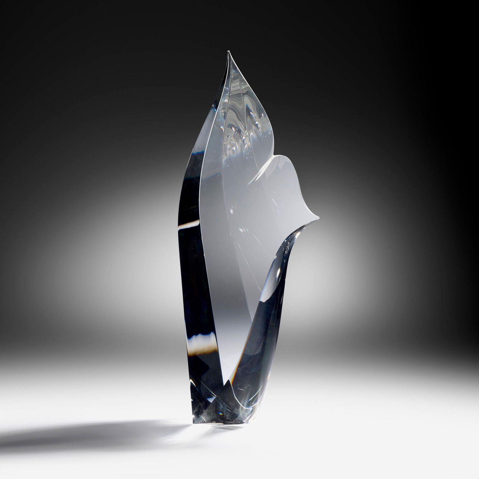 Christopher Ries, Desert Flower: Christopher Ries Desert Flower 1993cut, ground, and polished optical crystal 23.875 h x 9.375 w x 4.875 d in (61 x 24 x 12 cm) Etched signature and date near base 'Christopher Ries 9/25/93 ?'.