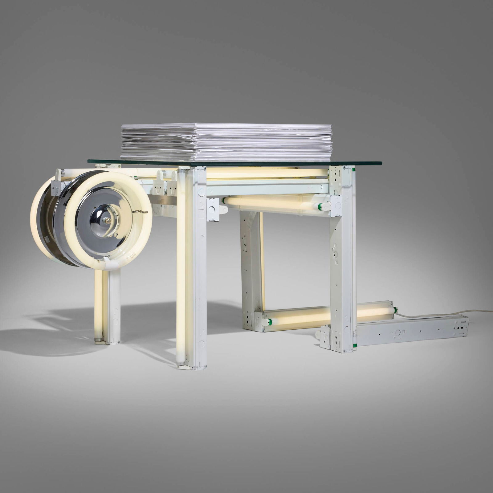 Ivan Navarro, Victor (The Missing Monument...): Ivan Navarro Victor (The Missing Monument for Washington DC or A Proposal for a Monument for Victor Jara) 2008fluorescent lights, enameled steel, glass, posters 29.25 h x 28.25 w x 60 d in (74 x 72 x