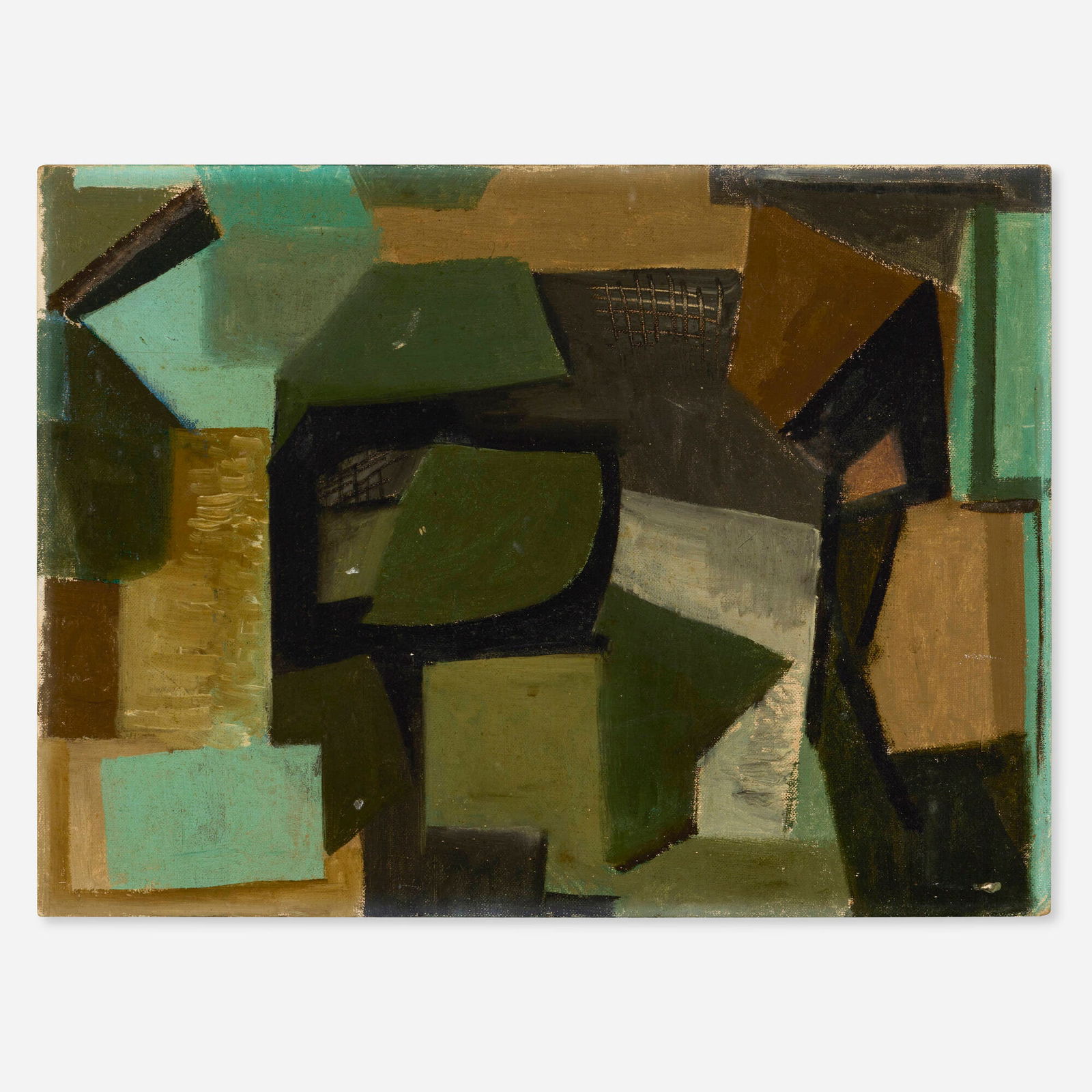 Hyde Solomon, Configuration: Hyde Solomon Configuration 1946oil on canvas board 11.875 h x 16 w in (30 x 41 cm) Signed, titled and dated to verso 'Configuration Hyde Solomon Aug. 1946'. Provenance: