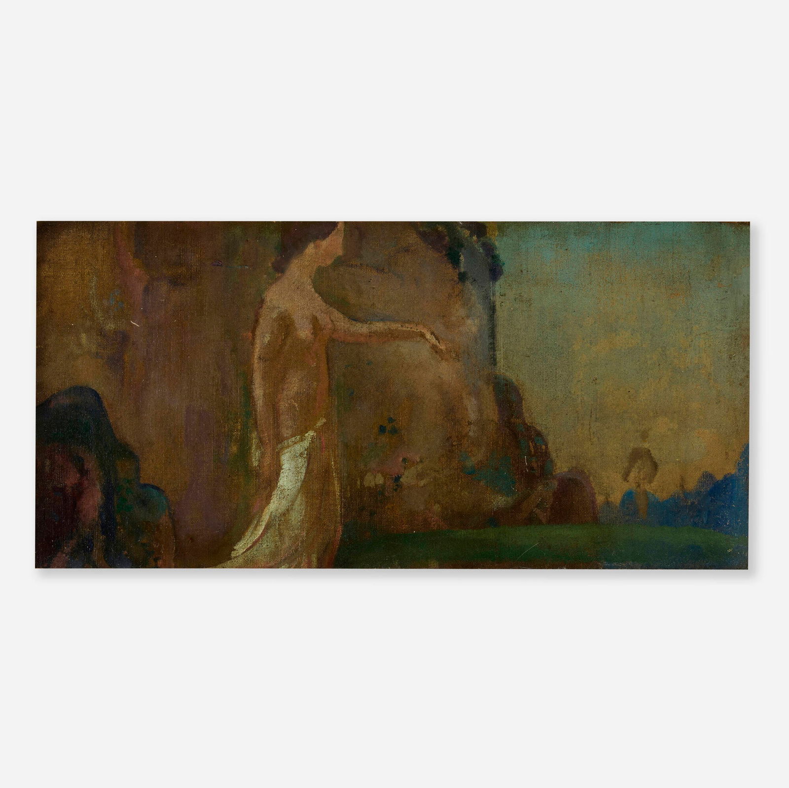 Arthur Bowen Davies, Untitled: Arthur Bowen Davies Untitled oil on canvas 9 h x 18 w in (23 x 46 cm) Frederick Newlin Price, brother of artist Mary Elizabeth Price, was Davies' dealer for many year through his Feragil Galleries,