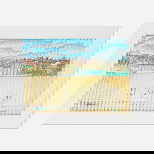 Yaacov Agam, Jerusalem 3000: Yaacov Agam Jerusalem 3000 Multigraph in colors in artist-made frame sight: 18.125 h x 25.625 w in (46 x 65 cm) Signed and numbered to lower edge 'Yaacov Agam 35/36 A.P.'. This work is artist's