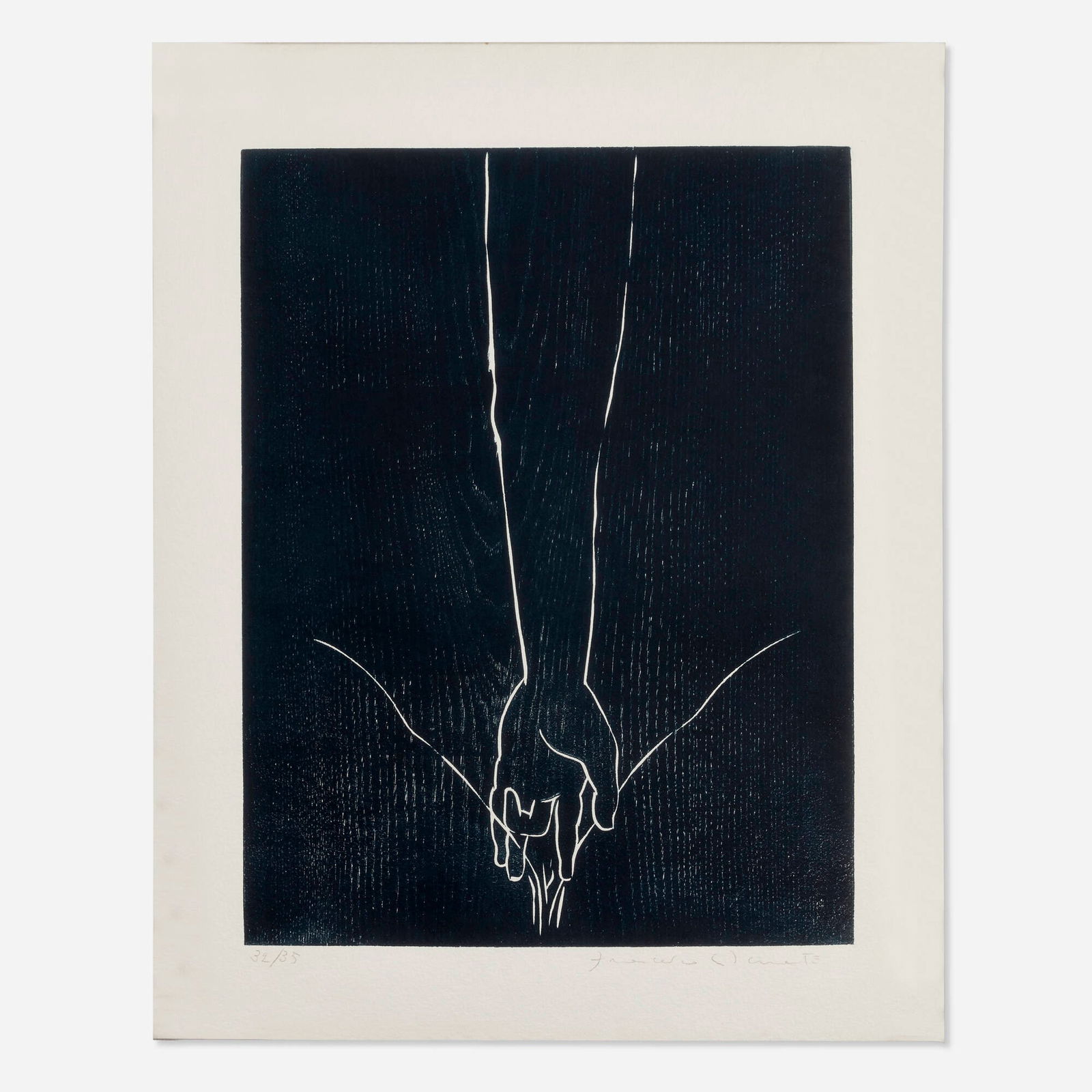 Francesco Clemente, Untitled (from the Febbre Alta portfolio): Francesco Clemente Untitled (from the Febbre Alta portfolio) 1982etching on handmade paper image: 21 h x 16 w in (53 x 41 cm) sight: 26.25 h x 20.75 w in (67 x 53 cm) Signed and numbered to