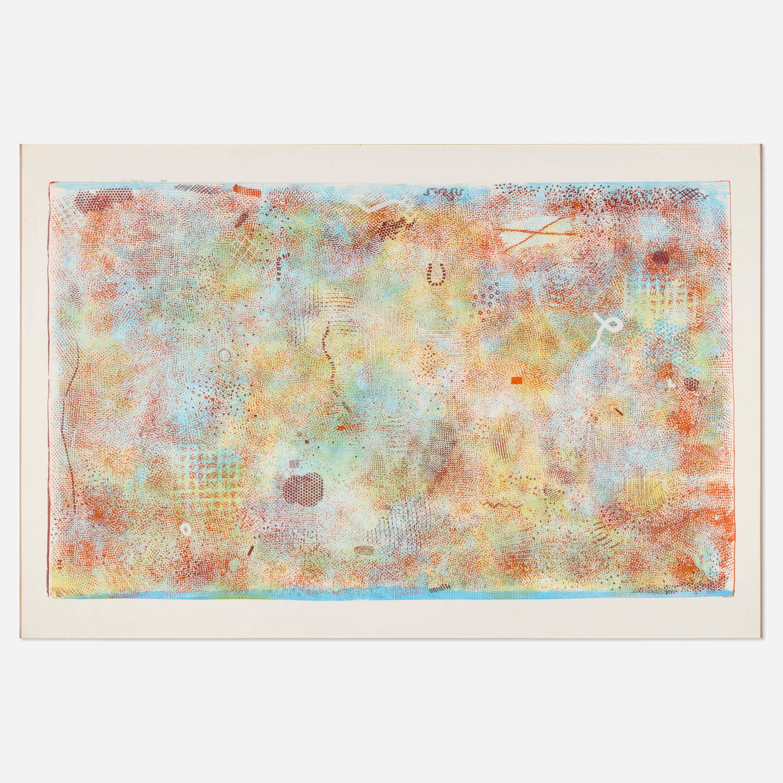 Robert Natkin, Untitled: Robert Natkin Untitled 1973screenprint in colors image: 33.5 h x 54.75 w in (85 x 139 cm) sight: 39.625 h x 59.625 w in (101 x 151 cm) Signed, dated and numbered to lower right 'AP 3 Natkin