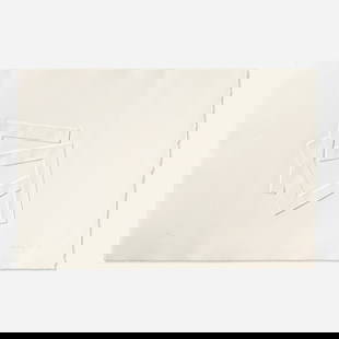 George Rickey, Three Right Angles Horizontal Variation III: George Rickey Three Right Angles Horizontal Variation III 1982embossed paper 15 h x 22.5 w in (38 x 57 cm) Signed, dated and numbered to lower edge '4/25 Rickey 1982'. This work is number 4 fr