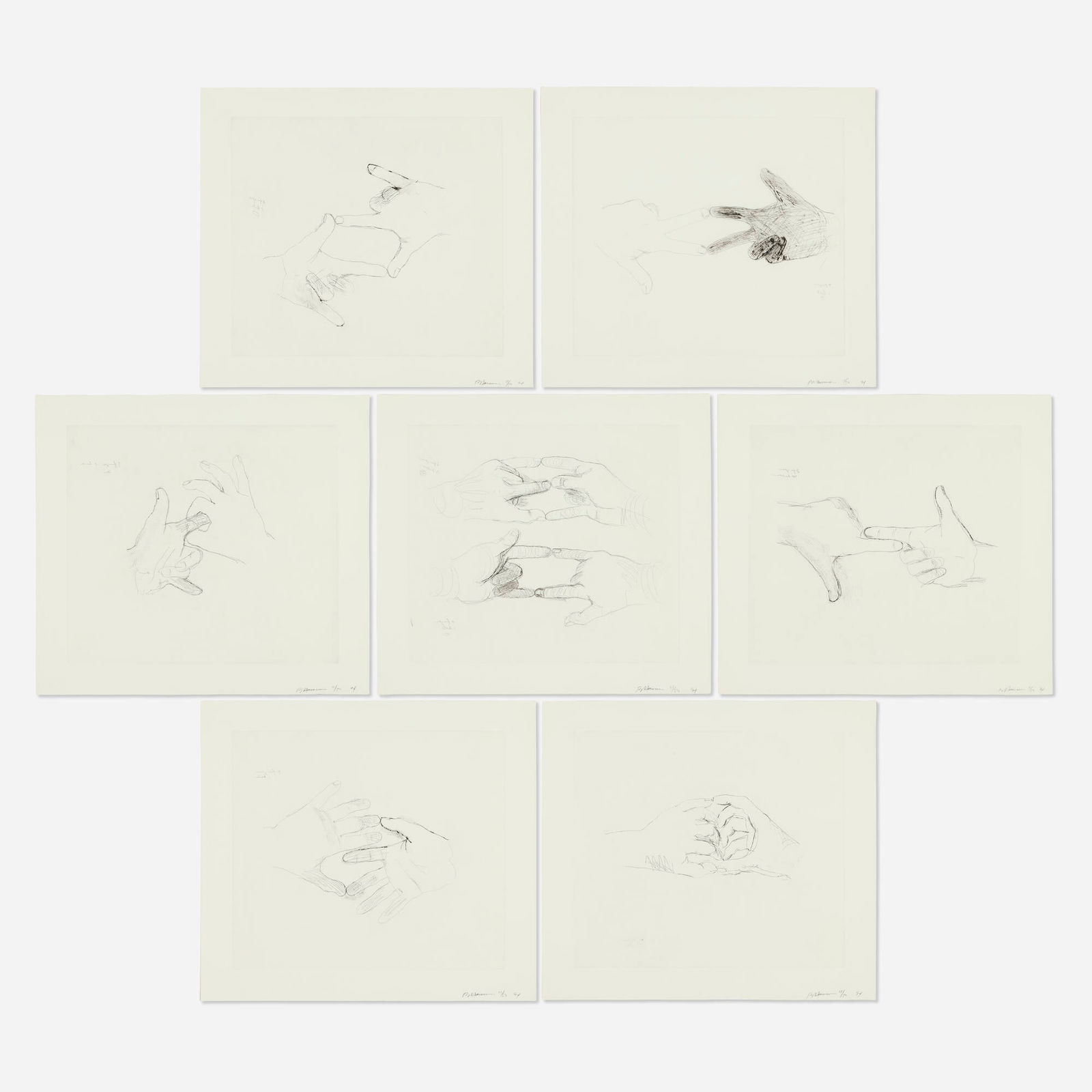 Bruce Nauman, Seven works from the Fingers & Hole series (1 of 3)