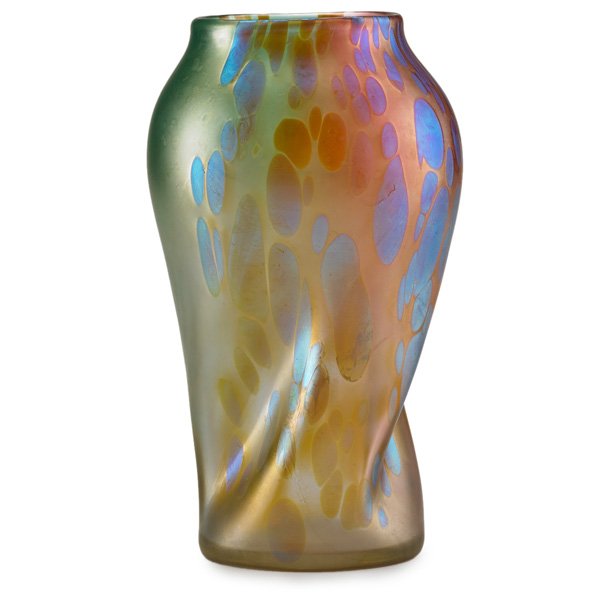 LOETZ Astraa vase: LOETZ Astraa vase, Austria, ca. 1900; Etched Loetz Austria; 7" x 4"