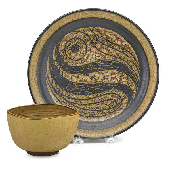 HARRISON McINTOSH Small bowl and plate Mar 02, 2013 Rago Arts and