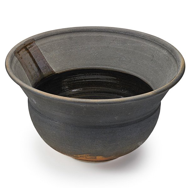 KAREN KARNES Massive stoneware bowl: KAREN KARNES (b. 1925) Massive glazed stoneware bowl, possibly unique, Vermont, 1983; Chopmark KK; 11 1/2" x 20" dia. Exhibition: A Chosen Path: The Ceramic Art of Karen Karnes, touring USA 2010-2012;