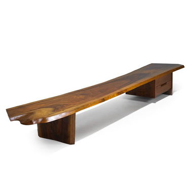 George Nakashima Custom Bench With Drawers Mar 03 2013 Rago