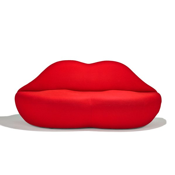 STUDIO 65 Marilyn sofa: STUDIO 65 GUFRAM Marilyn sofa, USA, 1970s; Stretch fabric over foam; Unmarked; 33" x 81 1/2" x 32"