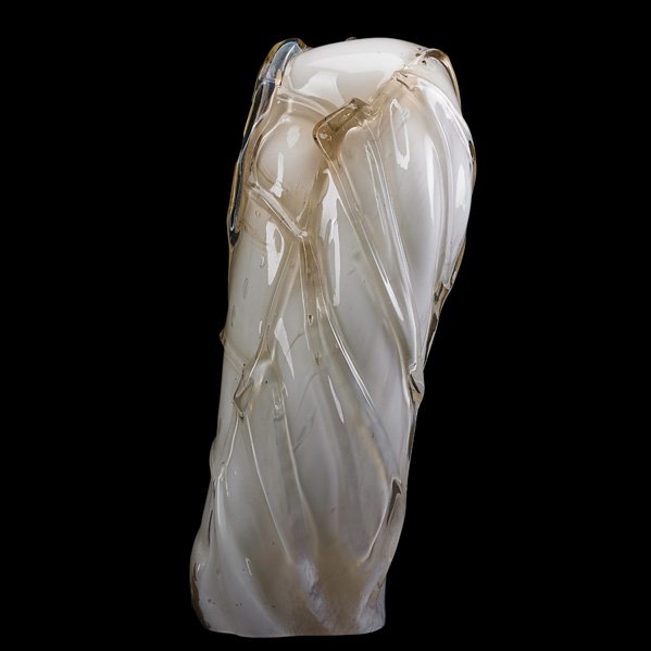 WILLIAM MORRIS Glass sculpture, "Standing Stone": WILLIAM MORRIS (b. 1957) Blown glass sculpture, "Standing Stone," Washington, 1983; Signed and dated; 20" x 8"