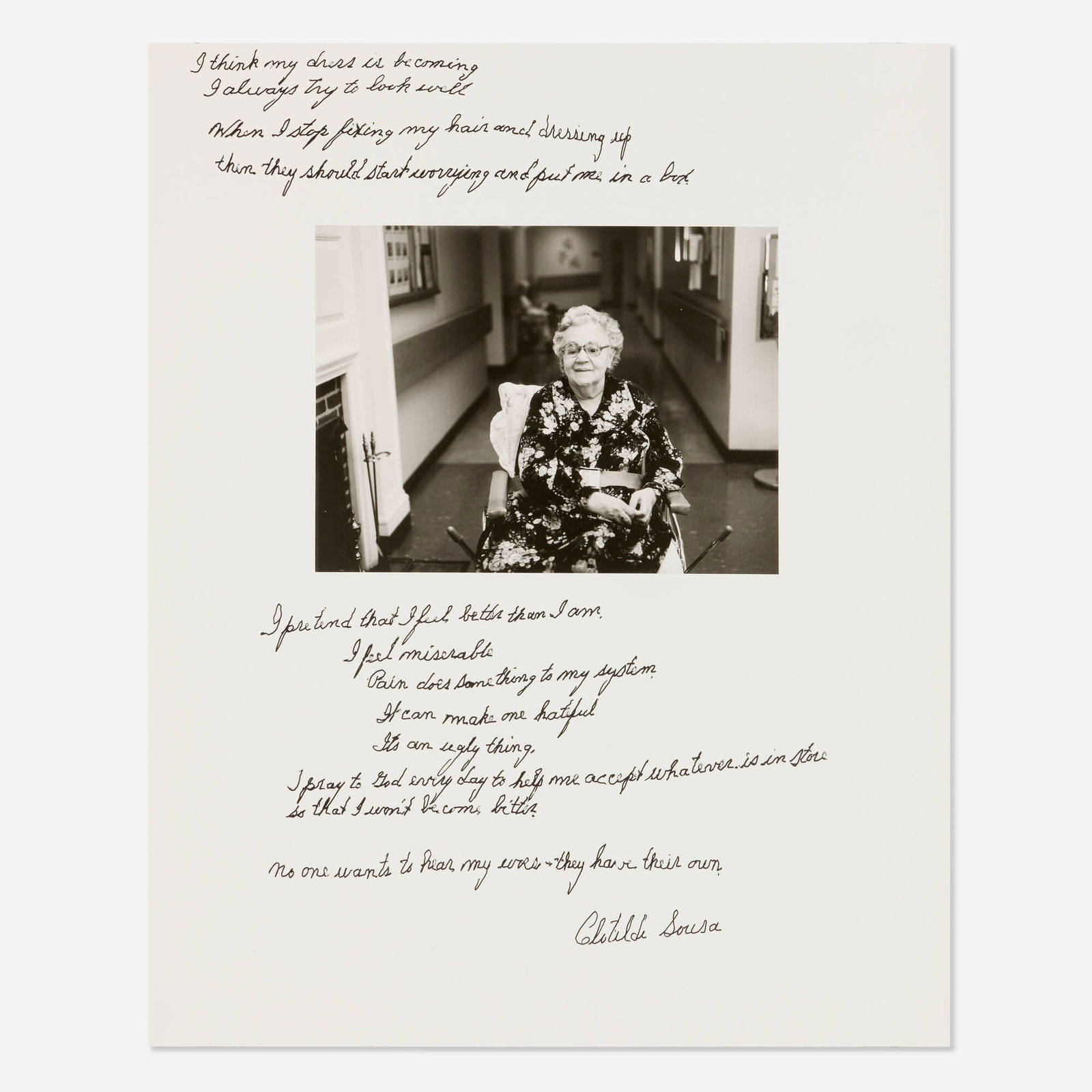 Jim Goldberg,Untitled (from the Nursing Home Series): Jim Goldberg Untitled (from the Nursing Home Series) 1985-86gelatin silver print from Polaroid Type 665 Positive/Negative film 20 h x 16 w in (51 x 41 cm) Signed and dated to verso 'Jim Goldbe