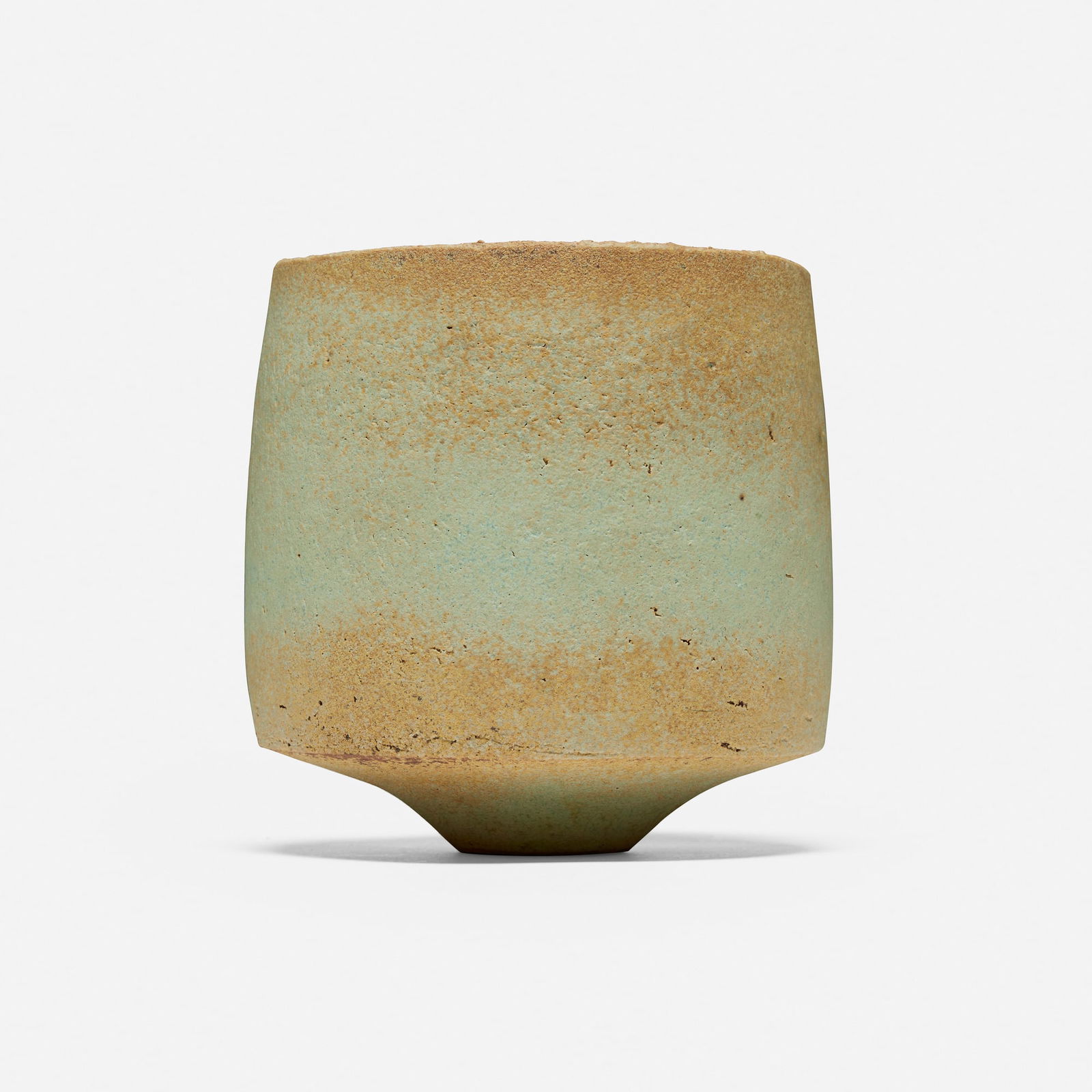 John Ward, Small Green and Brown Pot: John Ward Small Green and Brown Pot c. 1985glazed stoneware 5.5 h x 5 dia in (14 x 13 cm) Impressed artist's chop mark to underside 'JW'. Provenance: Collection of Stev