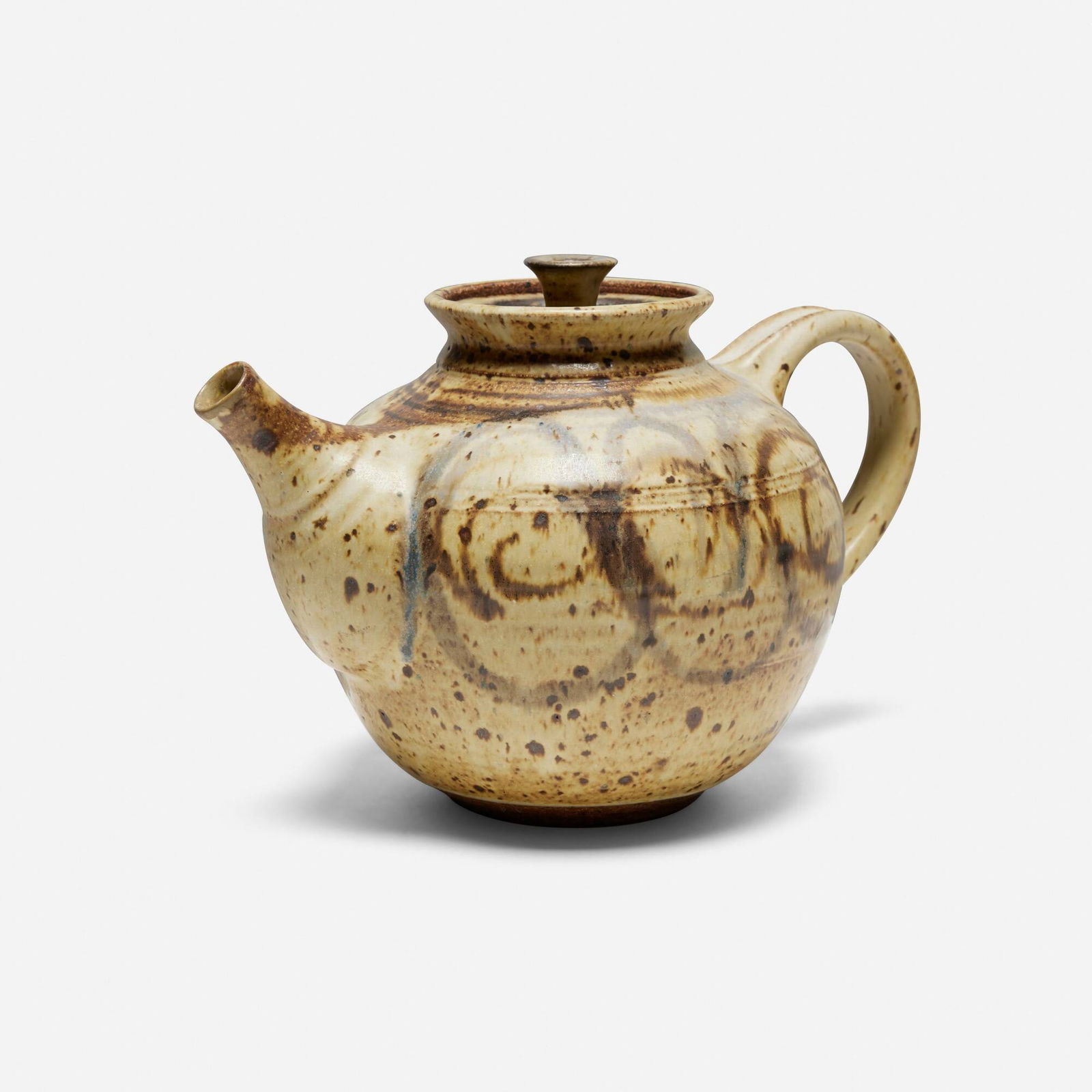 Peter Voulkos, Early teapot: Peter Voulkos Early teapot c. 1955glazed stoneware 6.5 h x 9.75 w x 9.75 d in (17 x 25 x 25 cm) Signed to underside 'Voulkos'. This work will ship from Los Angeles, Califor
