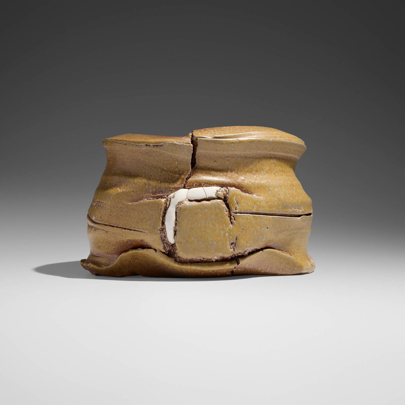 Peter Voulkos, Untitled (Ice Bucket): Peter Voulkos Untitled (Ice Bucket) c. 1975glazed stoneware with porcelain pass-throughs 7.5 h x 11.75 w x 10.5 d in (19 x 30 x 27 cm) Provenance: Private Collection