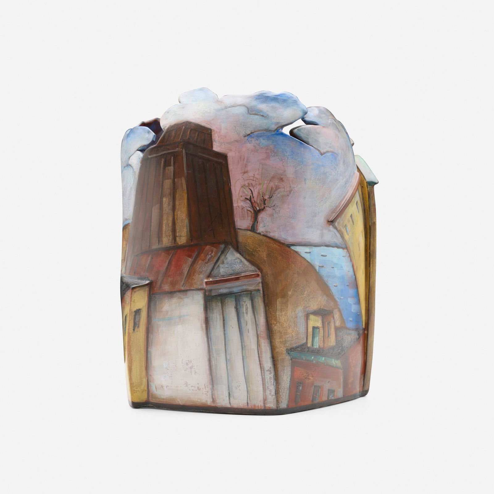 Lidya Buzio, Cityscape I: Lidya Buzio Cityscape I 2006earthenware painted with color oxide slips, burnished, fired, and waxed 12 h x 10.5 w x 9 d in (30 x 27 x 23 cm) Incised signature, date, and number to underside 'L