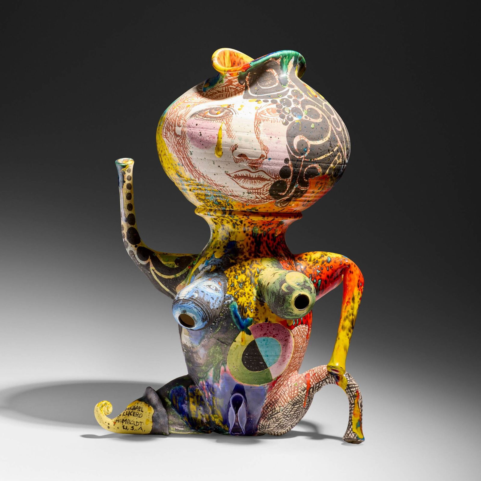 Michael Lucero, Anthropomorphic Vessel with Real Face (from the New World series) (1 of 8)