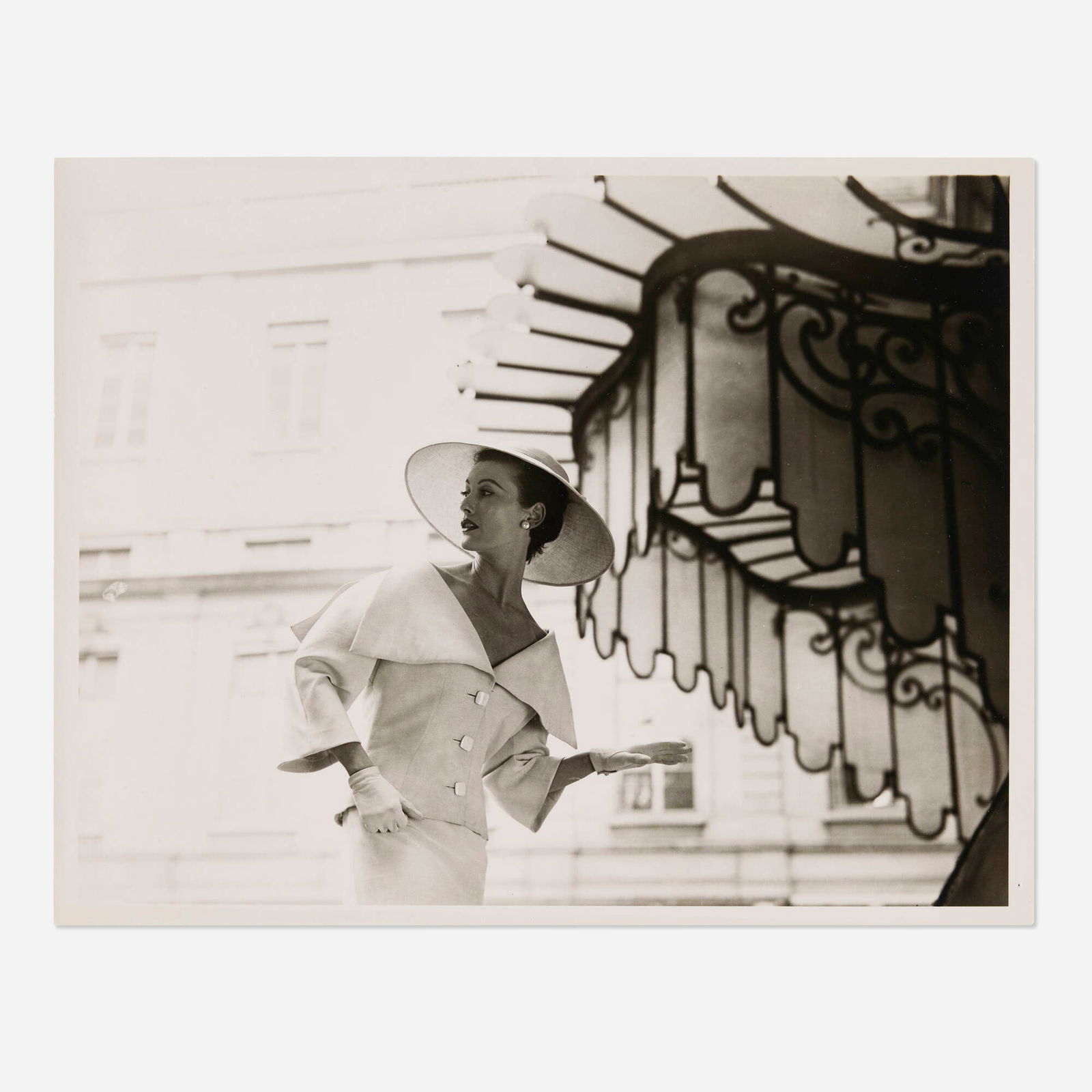 Louise Dahl-Wolfe, Mary Jane Russell, Balenciaga 1954 Wide-Sailing Regatta Collar: Louise Dahl-Wolfe Mary Jane Russell, Balenciaga 1954 Wide-Sailing Regatta Collar c. 1954gelatin silver print image: 10.375 h x 13.25 w in (26 x 34 cm) sheet: 11.125 h x 14 w in (28 x 36 cm)