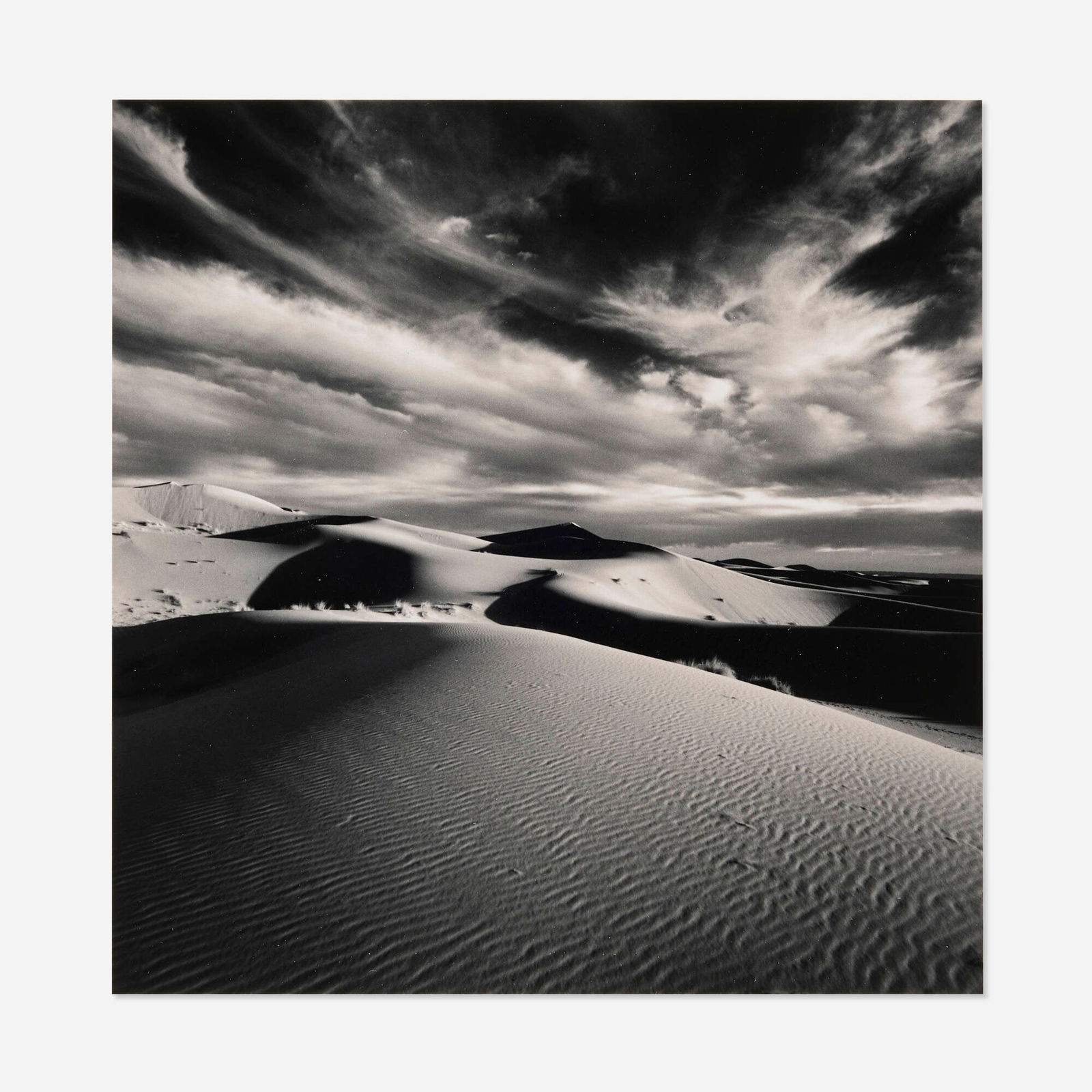 Michael Kenna, Desert Clouds, Merzouga, Sahara, Morocco: Michael Kenna Desert Clouds, Merzouga, Sahara, Morocco 1996 / 1997sepia-toned gelatin silver print image: 7.625 h x 7.375 w in (19 x 19 cm) mount: 20 h x 16 w in (51 x 41 cm) Signed, dated