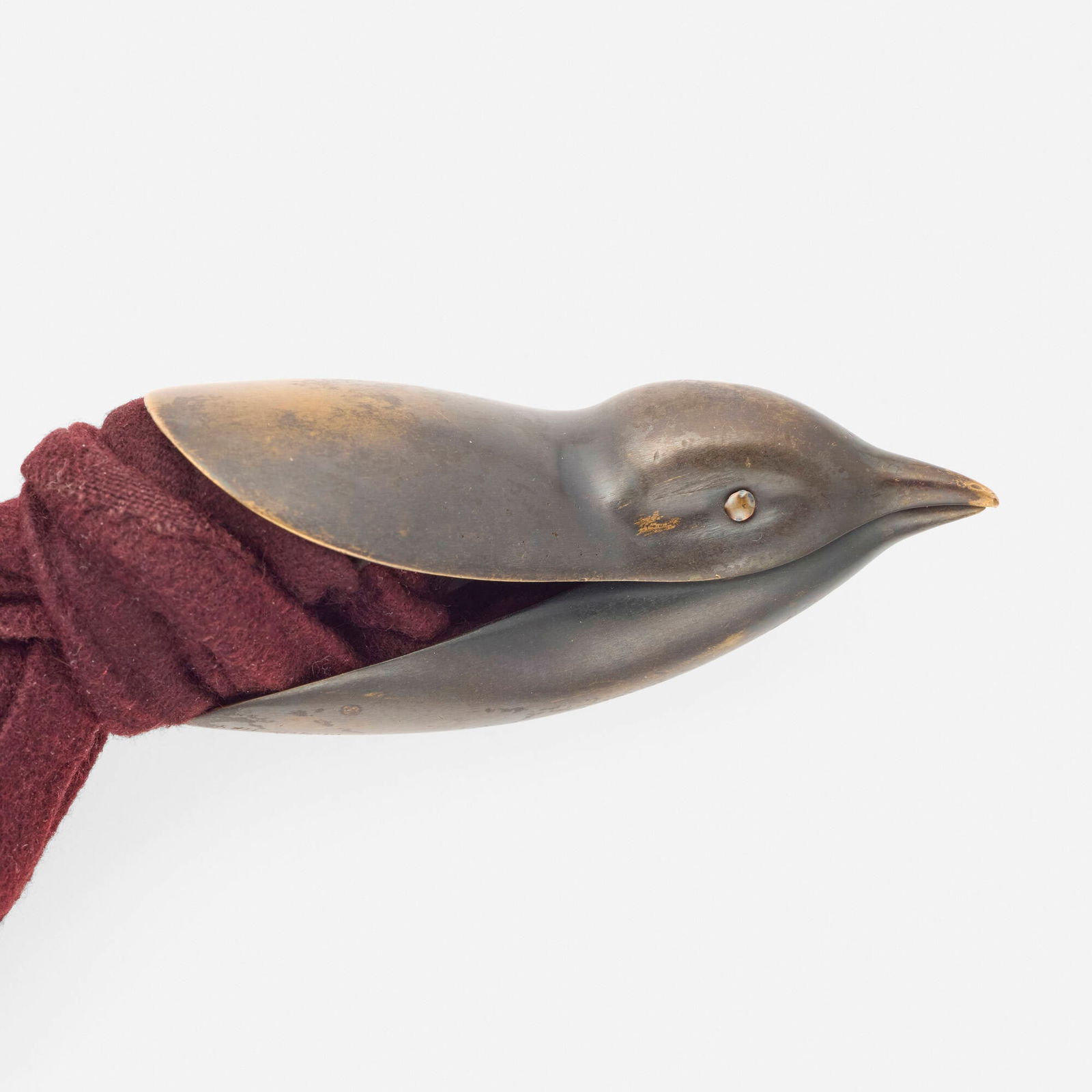 Ted Muehling, Scarf with bronze bird clip (1 of 4)
