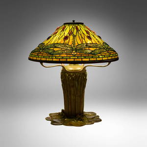 Tiffany Studios, Exceptional jeweled Dragonfly table lamp