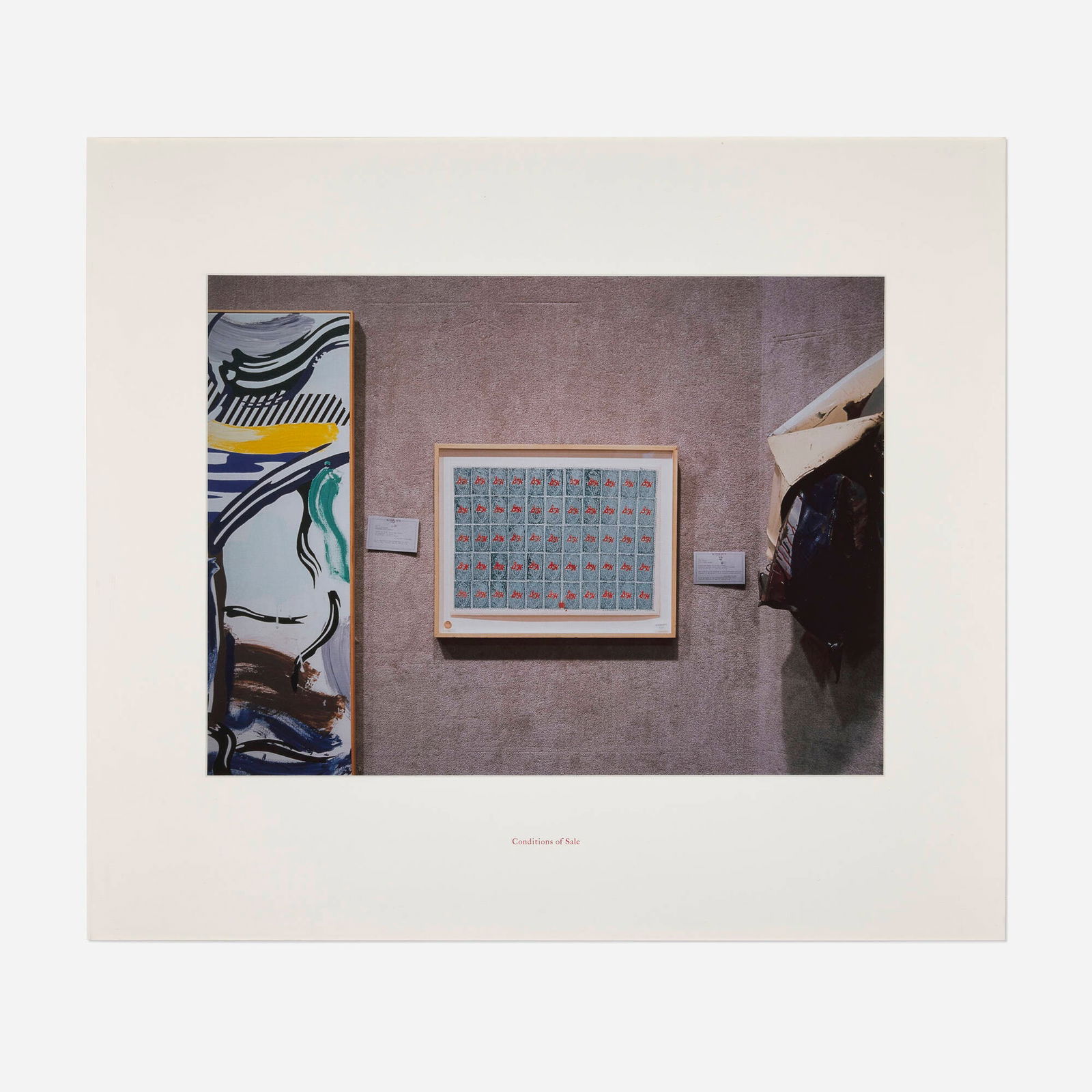 Louise Lawler, Conditions of Sale: Louise Lawler Conditions of Sale 1990Cibachrome with printed mat image: 20 h x 24 w in (51 x 61 cm) mount: 28 h x 32 w in (71 x 81 cm) Signed, dated and numbered to mount verso 'Louise A. L