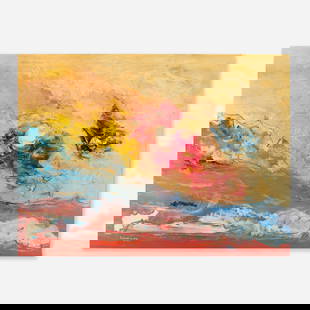 Ralph Rosenborg, American Landscape: Blue Cloud and Yellow-White Sun: Ralph Rosenborg American Landscape: Blue Cloud and Yellow-White Sun 1978oil on canvas 30 h x 40 w in (76 x 102 cm) Signed, dated twice and inscribed to verso 'Rosenborg 1978 New York City, New