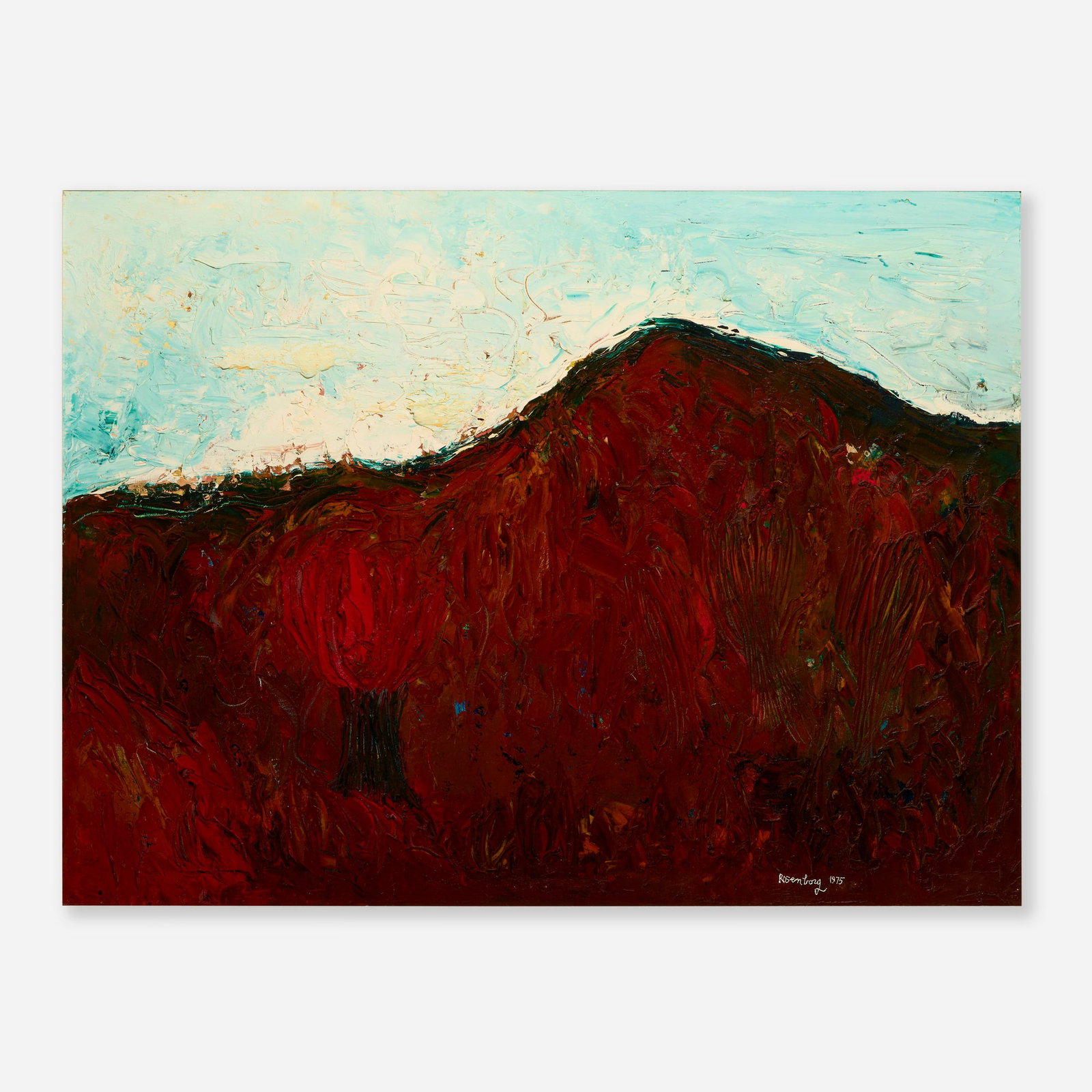 Ralph Rosenborg, Landscape with Mountain and Red Flower Tree (1 of 4)