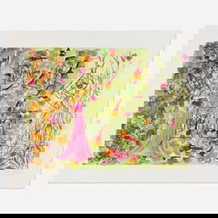 Ghada Amer and Reza Farkhondeh, Love Me: Ghada Amer and Reza Farkhondeh Love Me 2006lithograph in colors with hand-sewn elements on Rives image: 14.25 h x 19.25 w in (36 x 49 cm) sheet: 18.25 h x 23.25 w in (46 x 59 cm) Signed, da