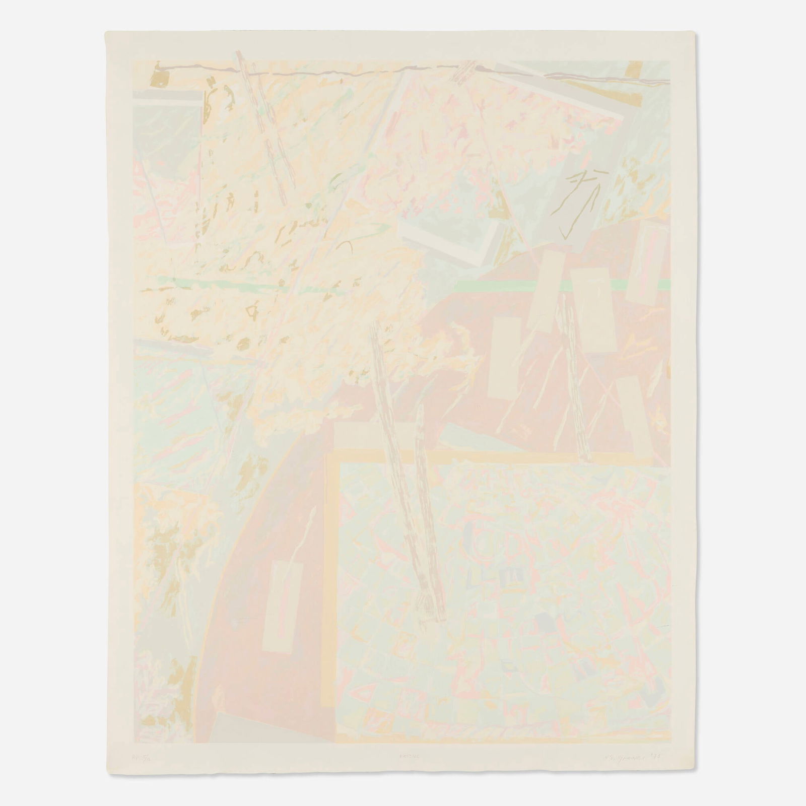 Nancy Graves, Ertsne: Nancy Graves Ertsne 1975screenprint in colors image: 35.25 h x 28 w in (90 x 71 cm) sheet: 38.25 h x 30.5 w in (97 x 77 cm) Signed, titled, dated and numbered to lower edge 'AP 5/10 Ertsne