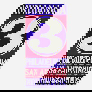 Robert Indiana, Indiana 3, Philadelphia, San Antonio, Indianapolis: Robert Indiana Indiana 3, Philadelphia, San Antonio, Indianapolis 1968screenprint in colors sight: 37.625 h x 18.625 w in (96 x 47 cm) Signed, dated and inscribed to center 'For Arthur, My bes