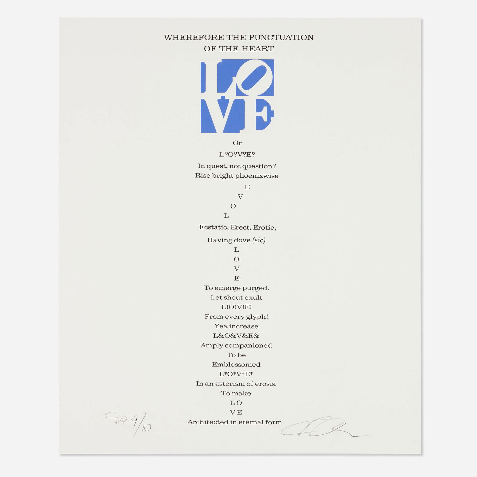 Robert Indiana, Wherefore the Punctuation of The Heart (1 of 2)