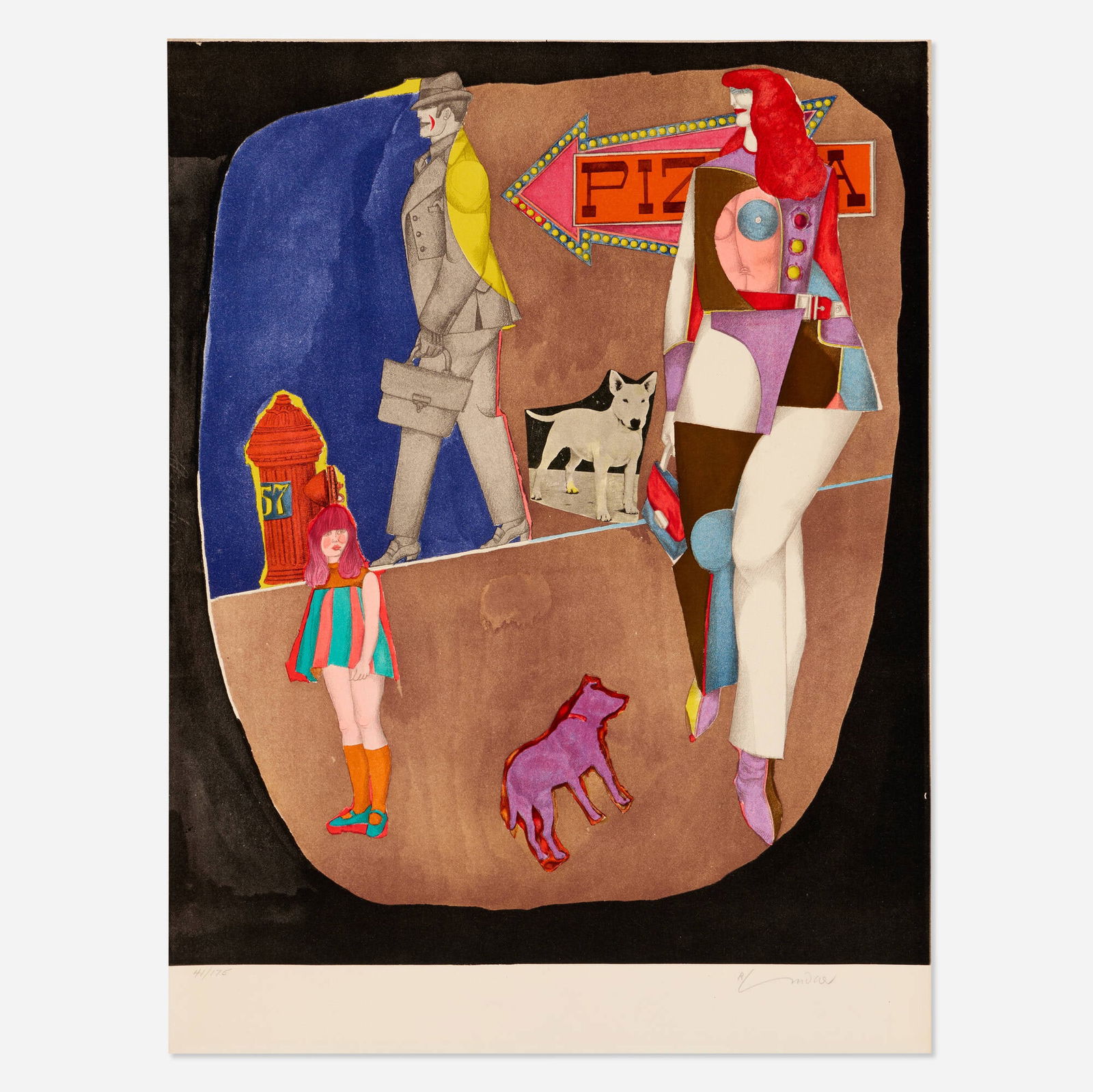 Richard Lindner, First Ave (from the Fun City portfolio) (1 of 2)