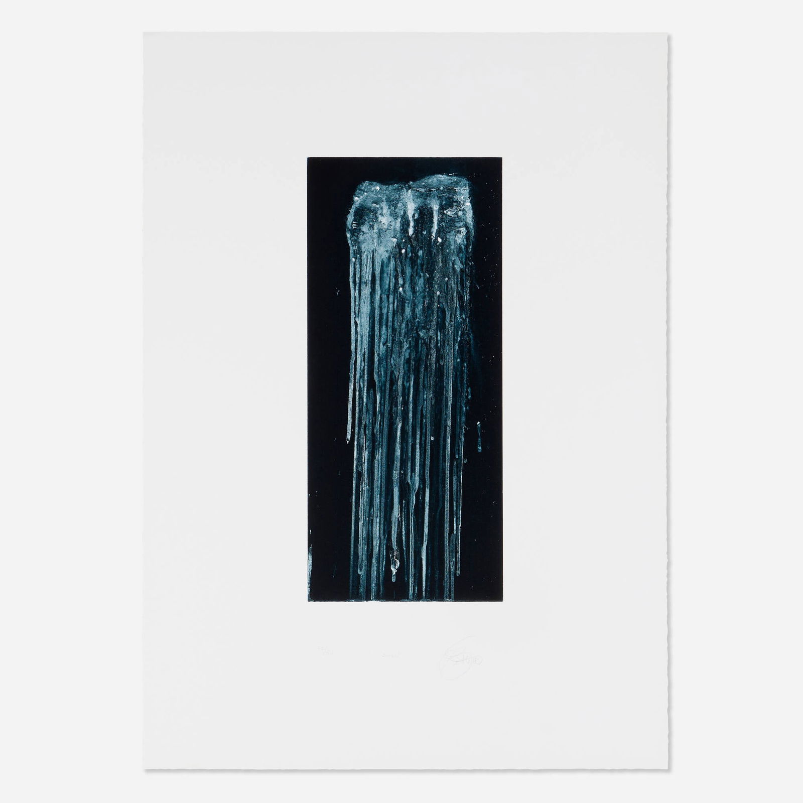 Pat Steir, Mysterious Waterfall (from the Exit Art Portfolio: Six x Four): Pat Steir Mysterious Waterfall (from the Exit Art Portfolio: Six x Four) 2004aquatint in colors image: 18 h x 7.875 w in (46 x 20 cm) sheet: 29.75 h x 21.25 w in (76 x 54 cm) Signed, dated