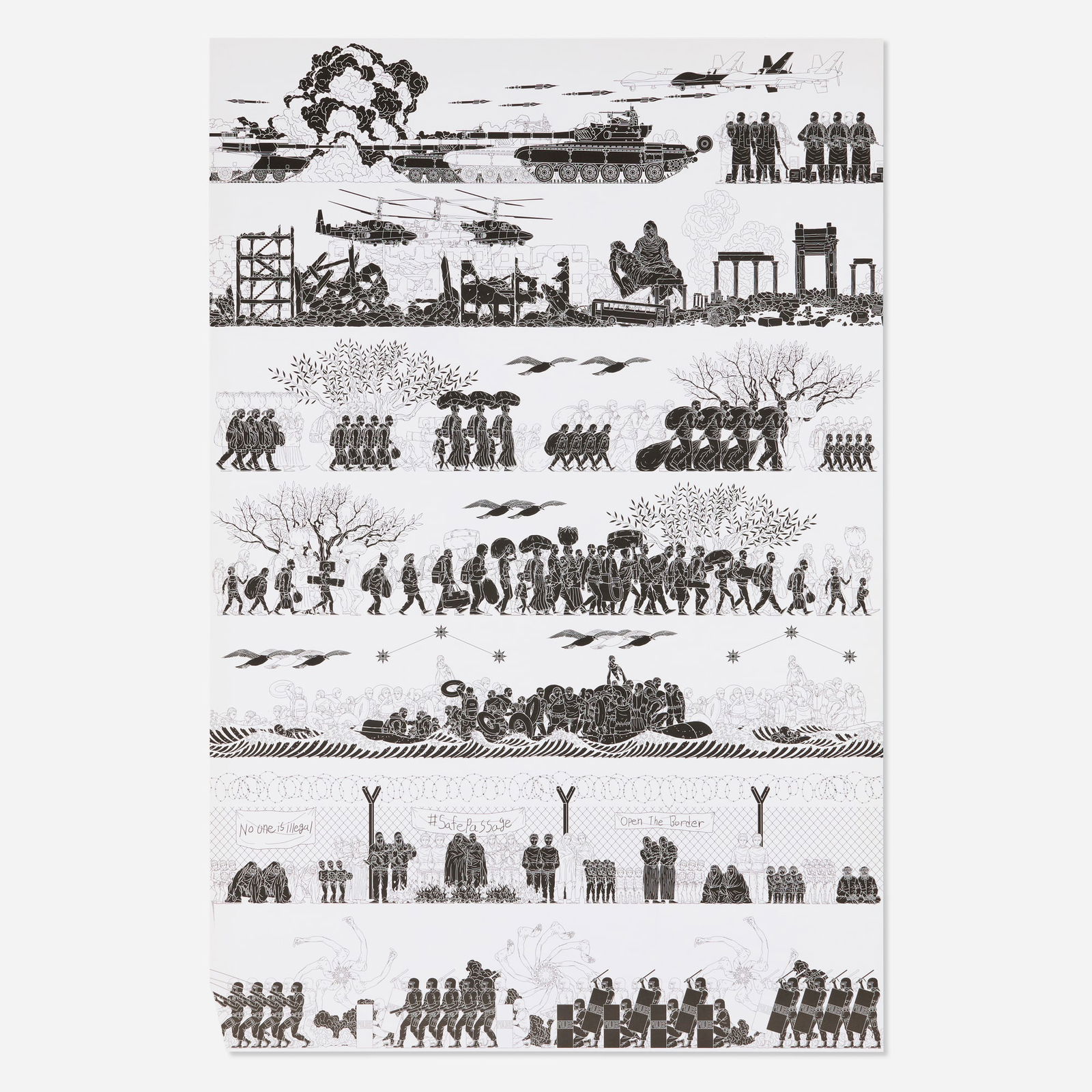 Ai Weiwei, Odyssey: Ai Weiwei Odyssey 2017offset lithograph on Somerset 36 h x 24 w in (91 x 61 cm) This work is from the unnumbered edition of 1000 published by the Public Art Fund, New York to benefit the cityw