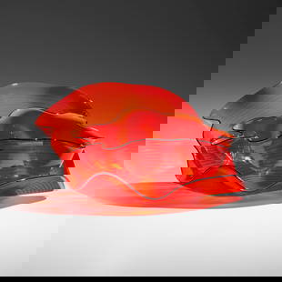 Dale Chihuly, Roman Red Seaform Pair: Dale Chihuly Roman Red Seaform Pair Portland Press2006hand-blown glass 6.625 h x 11.5 w x 9.25 d in (17 x 29 x 23 cm) Work is composed of two elements. Etched signature and number to und