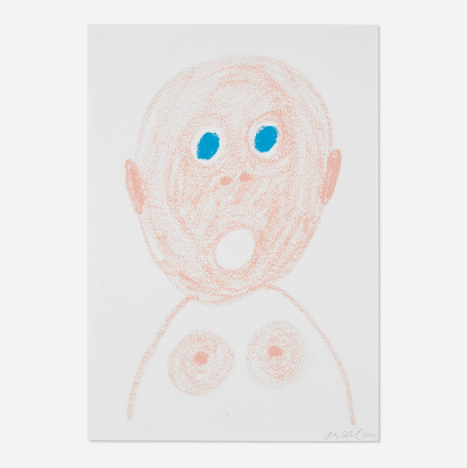 Polly Borland, Big Baby Head: Polly Borland Big Baby Head 2021 conte crayon on paper 23.25 h x 16.25 w in (59 x 41 cm) Signed and dated to lower right 'Polly Borland 2021'. This work will ship from Los A