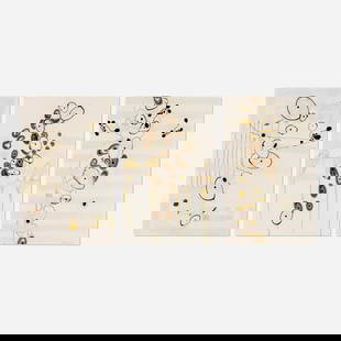 David Craven, Three works: David Craven Three works 2001mixed media on paper each: 39.625 h x 25.75 w in (101 x 65 cm) Signed and dated to lower right of each work 'David Craven 2001'. Provenance:
