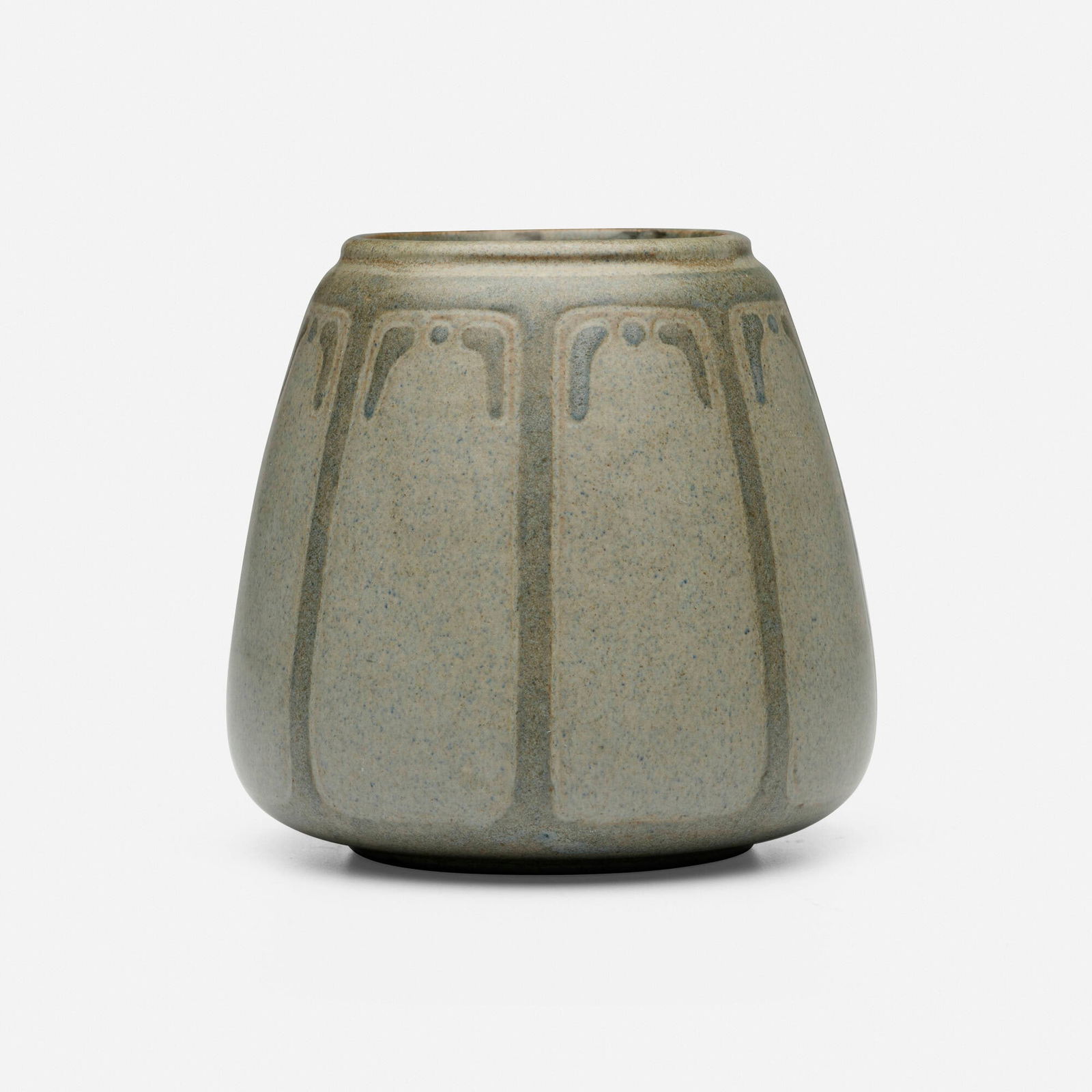 Arthur Hennessey and Sarah Tutt for Marblehead Pottery, Vase with conventionalized design: Arthur Hennessey and Sarah Tutt for Marblehead Pottery Vase with conventionalized design USA, 1908-16glazed earthenware 4.75 h x 5 dia in (12 x 13 cm) Impressed manufacturer's mark to undersid