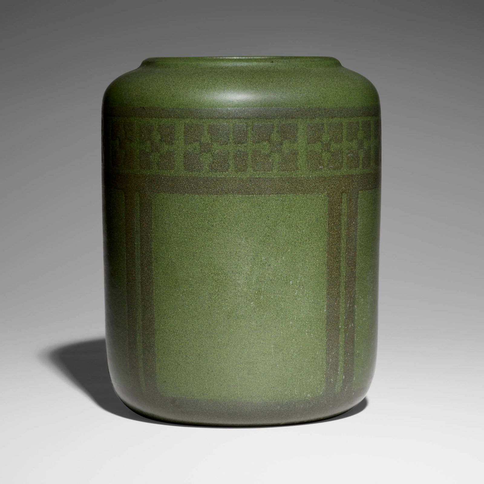 Marblehead Pottery, Rare and Large vase with conventionalized trees (1 of 5)