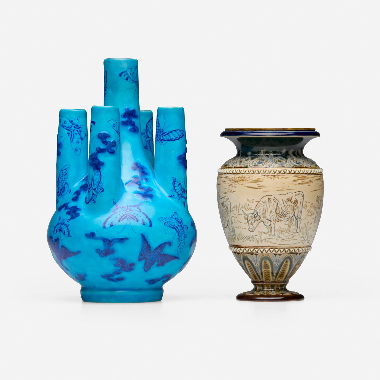 Royal Worcester and Royal Doulton, Vases, set of two (1 of 6)