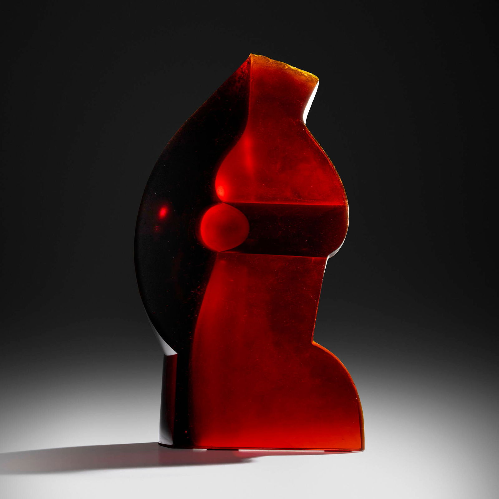 Stanislav Libensky and Jaroslava Brychtova, Head VI; Untitled (Head VI) (two works): Stanislav Libensky and Jaroslava Brychtova Head VI; Untitled (Head VI) (two works) 1973, 1986-88cast glass, charcoal on paper sculpture: 21 h x 12 w x 8.125 d in (53 x 30 x 21 cm) drawing (sight):