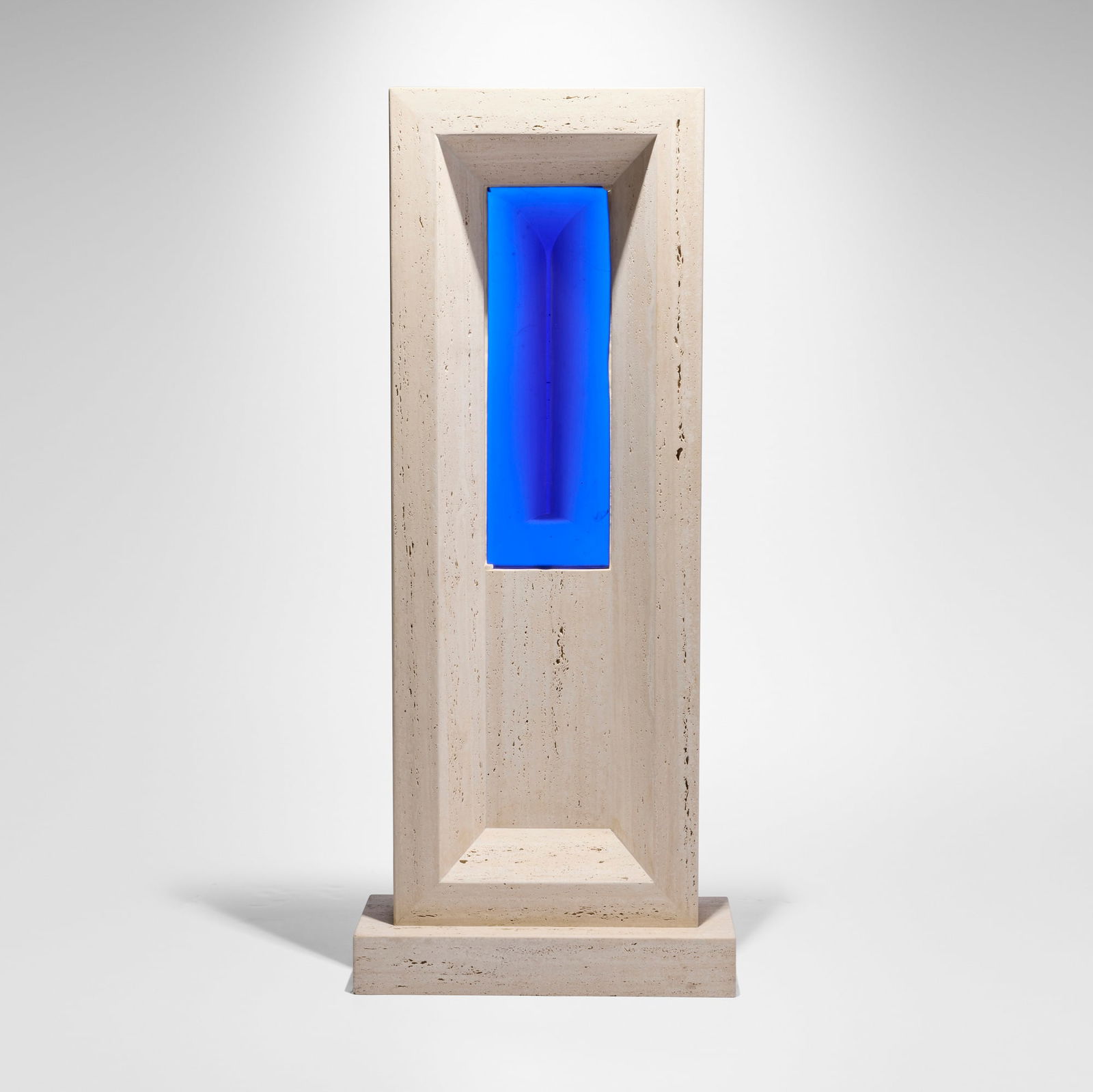 Stanislav Libensky and Jaroslava Brychtova, Window panel for the Gothic Bishop's chapel at Horsovsky: Stanislav Libensky and Jaroslava Brychtova Window panel for the Gothic Bishop's chapel at Horsovsky Tyn Castle 1987-90cast glass, travertine 25.5 w x 11.25 d x 60.25 l in (65 x 29 x 153 cm) Th