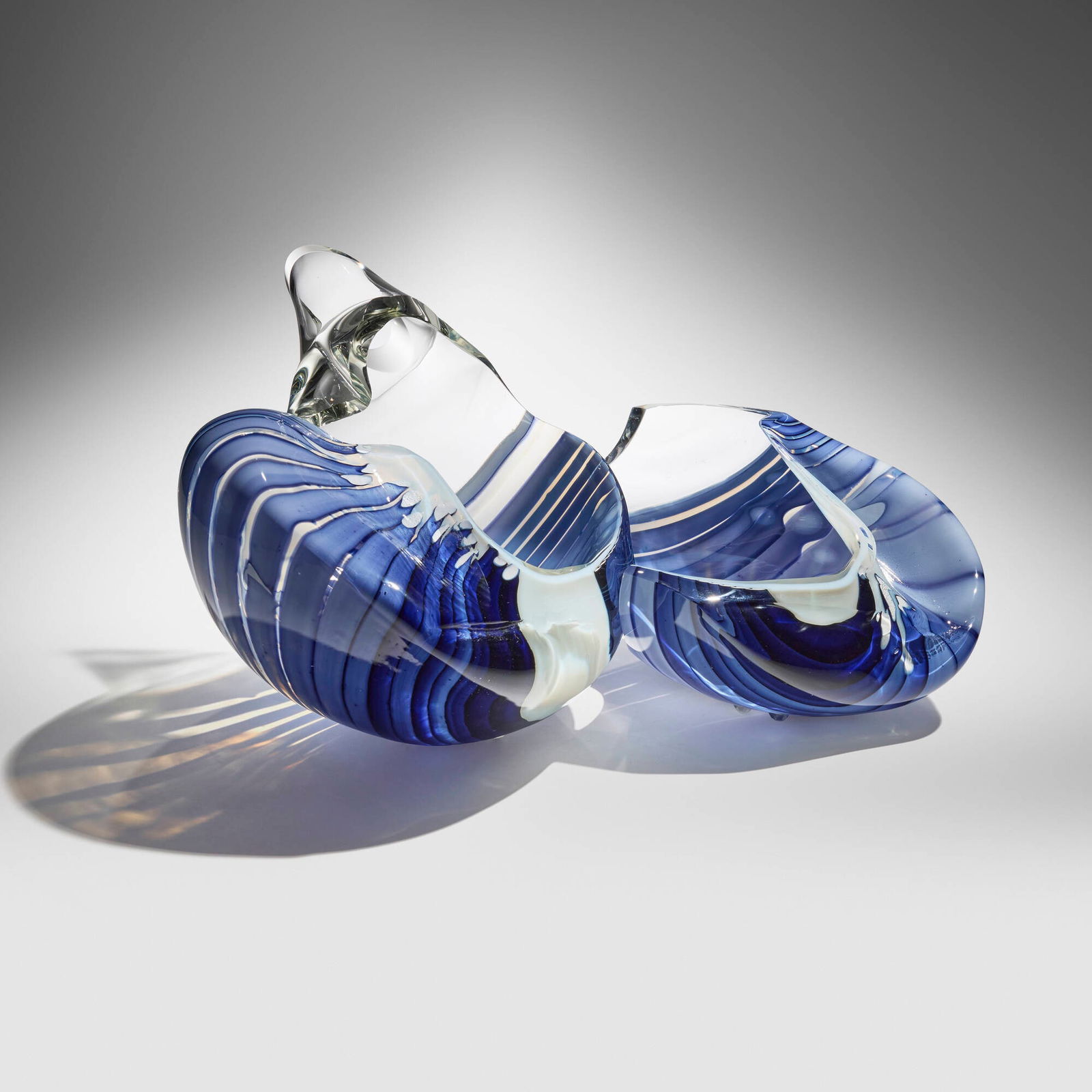 Marvin Lipofsky, Split Piece (from the Fratelli Toso series): Marvin Lipofsky Split Piece (from the Fratelli Toso series) 1977-1980mold-blown, cut, and polished glass 12.75 h x 13.5 w x 13 d in (32 x 34 x 33 cm) 8.125 h x 12.25 w x 10.75 d in (21 x 31 x 27 c