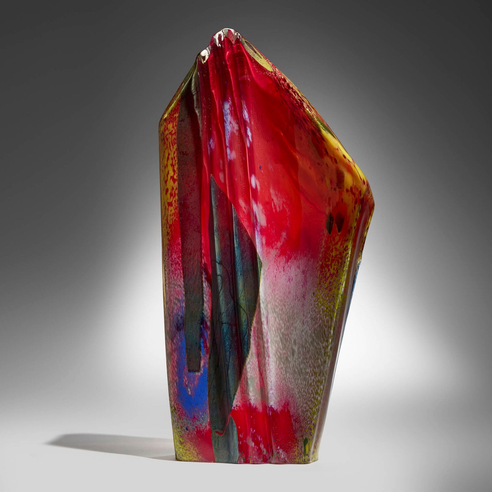 William Morris, Standing Stone: William Morris Standing Stone 1985hand-blown glass 29 h x 14 w x 6.75 d in (74 x 36 x 17 cm) Etched signature and date to lower edge 'William Morris 1985'. Provenance: