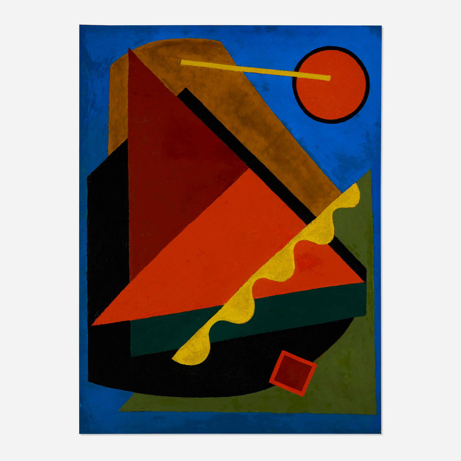 John Sennhauser, Composition: John Sennhauser Composition c. 1939oil on canvas 30 h x 22 w in (76 x 56 cm) Inscribed by the artist's wife to verso 'This painting was done by my husband John Sennhauser c-1939. Verma Sennhau