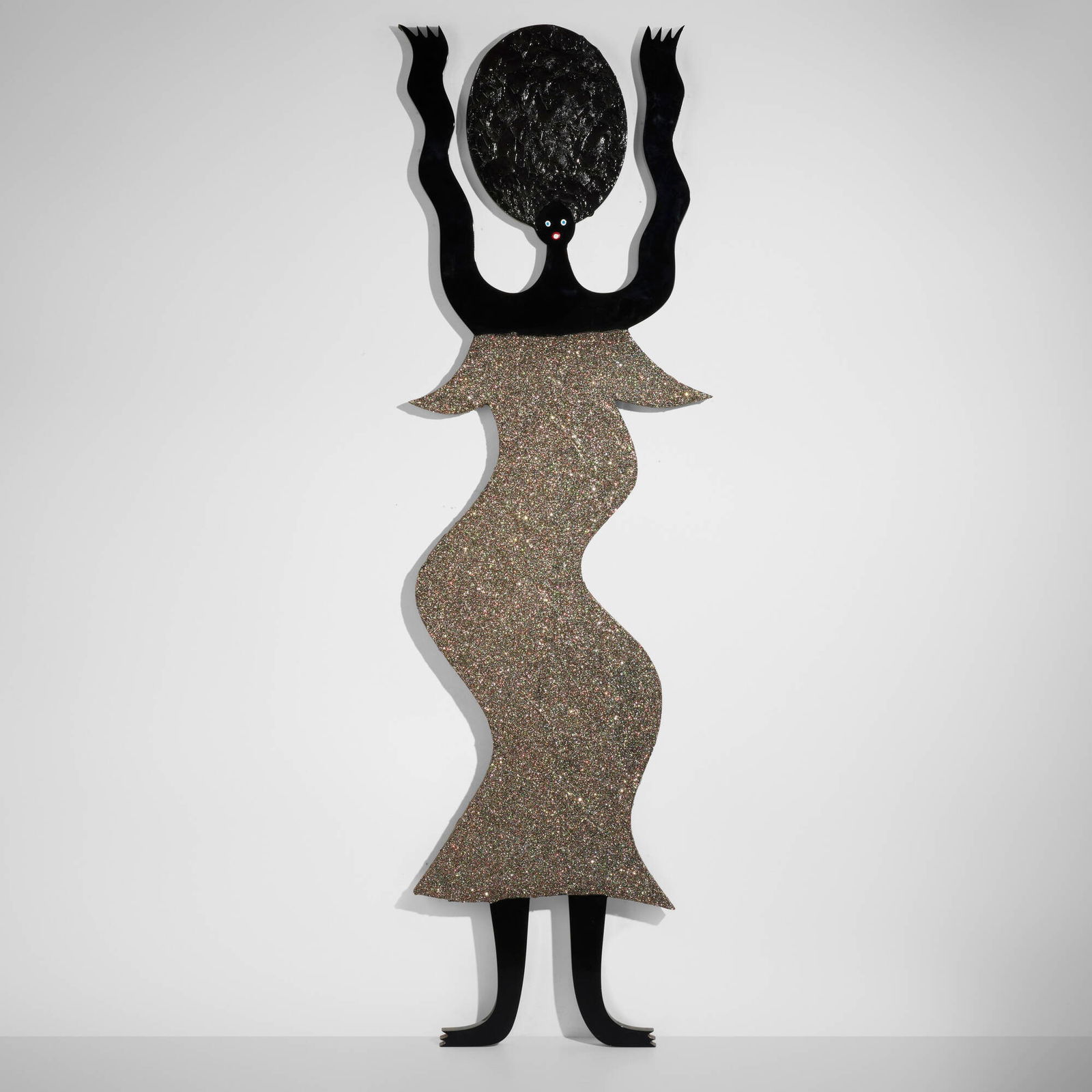 Devin Troy Strother, look at my guuurl Sha'niece over there getting her shine on: Devin Troy Strother look at my guuurl Sha'niece over there getting her shine on (with that John McCracken Lean) 2013acrylic on auto-body paint and glitter on wood 94 h x 28 w x 1.75 d in (239 x 71 x