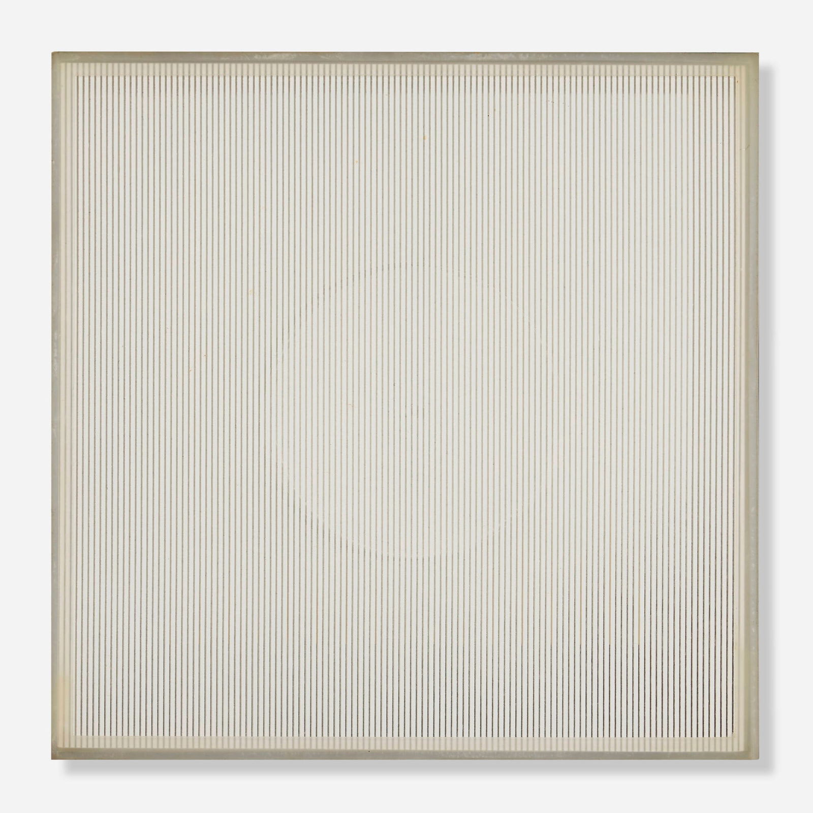 Mon Levinson, Circle on the Square I: Mon Levinson Circle on the Square I 1966acrylic paint on acrylic construction 15 h x 15 w x 2.875 d in (38 x 38 x 7 cm) Titled and dated to verso 'Circle On The Square I 1966'.